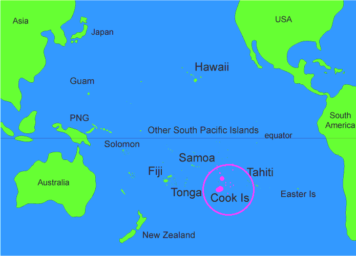 cook islands map world